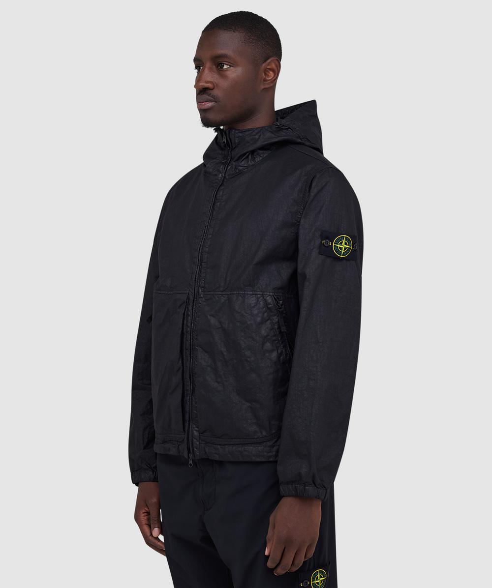 Stone Island Organic look Panama-TC garment dyed jacket | BLACK