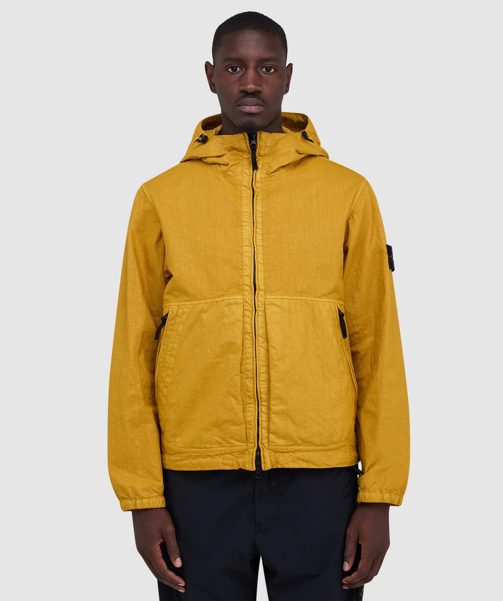 Stone Island Organic Look Panama-Tc Garment Dyed Jacket (Mustard - M) - Size M, Male