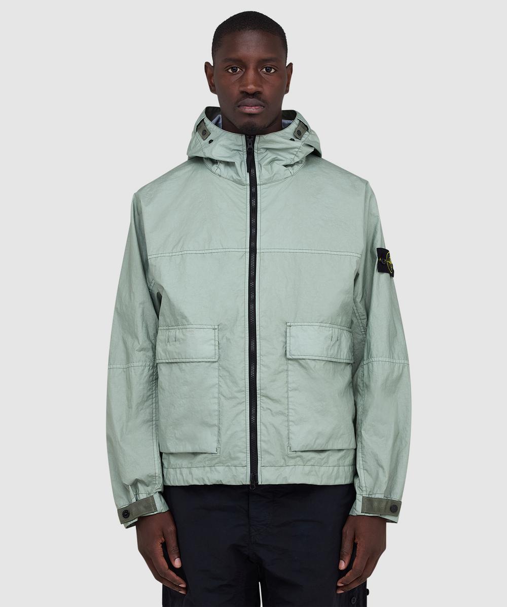 Stone Island Membrana 3l Tc Short Parka Jacket In Green