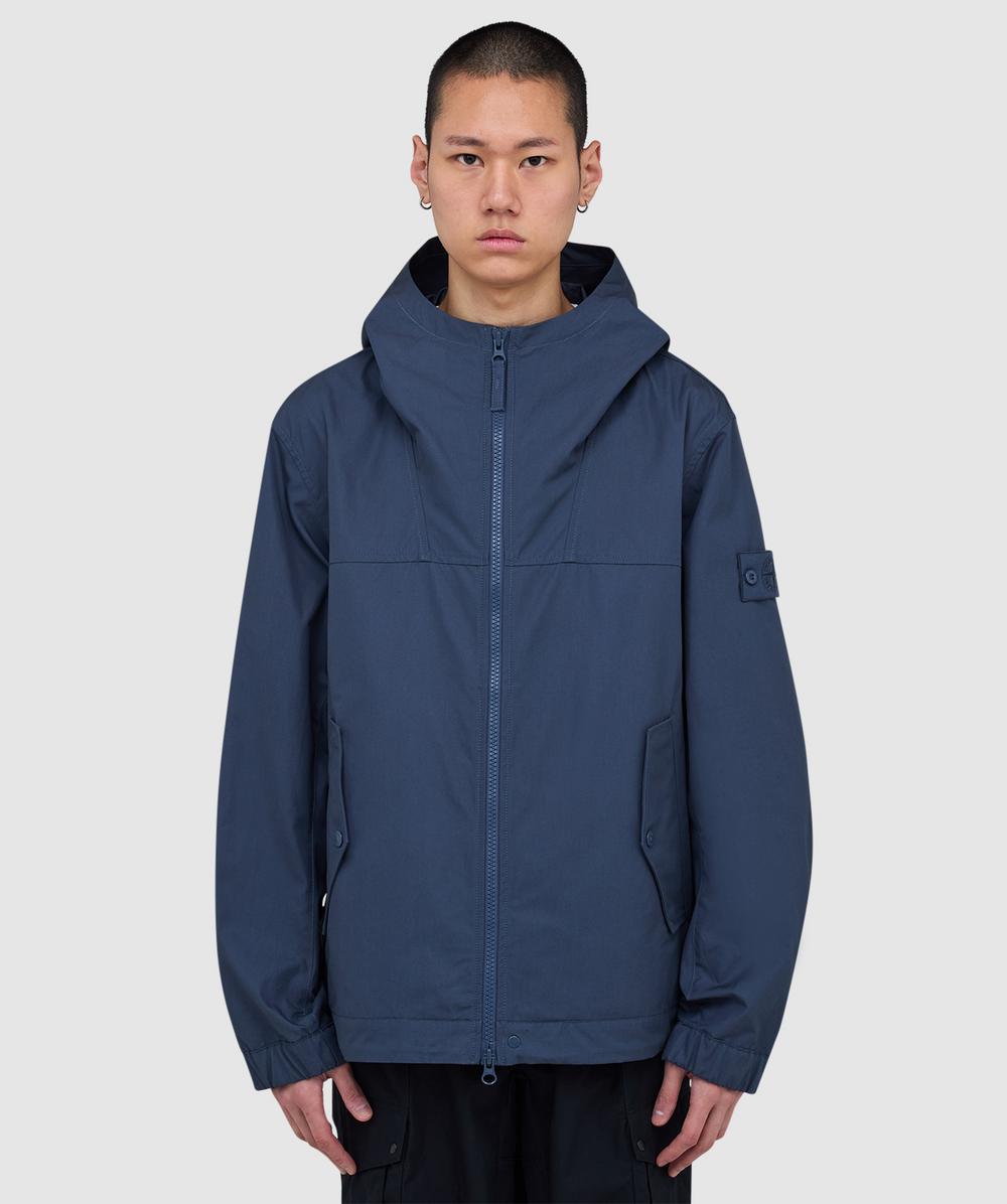 Stone Island Ghost All Weather Canvas Jacket (Slate Blue - Xl) - Size XL, Male
