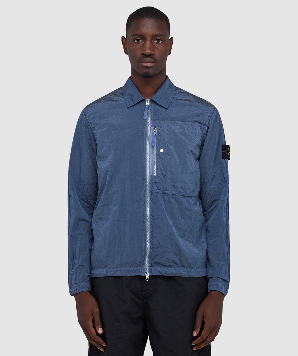 Stone Island Nylon Metalineconyl Dyed Shirt In Blue