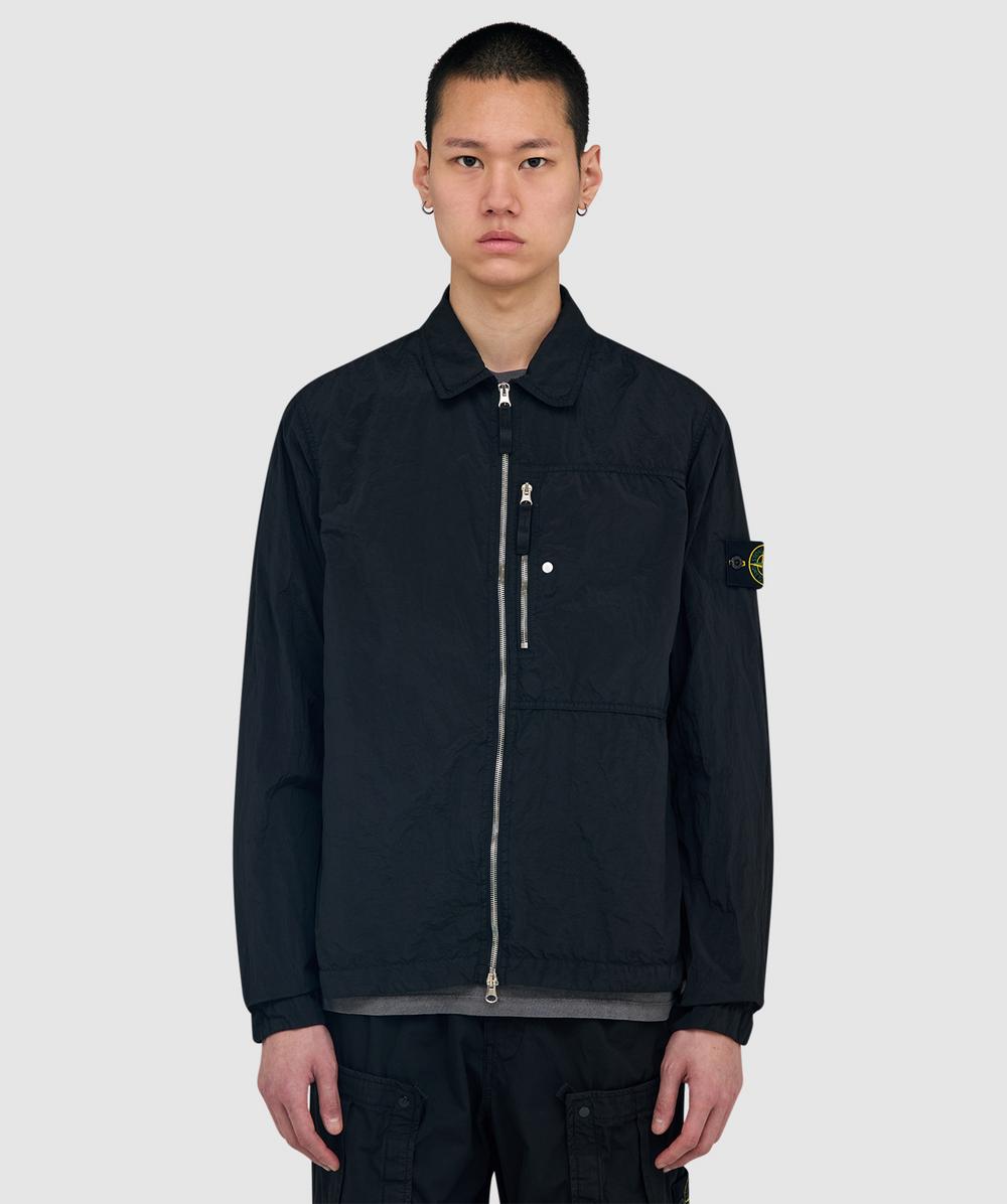 Stone Island Men's Black Nylon Metalineconyl Dyed Shirt ( - Xxl) - Size Xxl