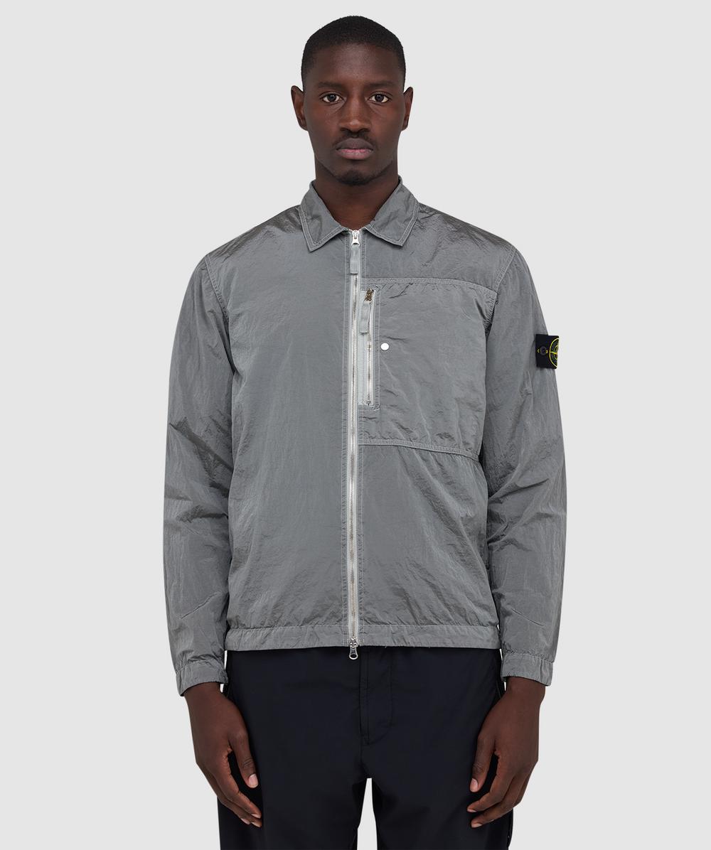 Stone Island Nylon Metalineconyl Dyed Shirt In Gray