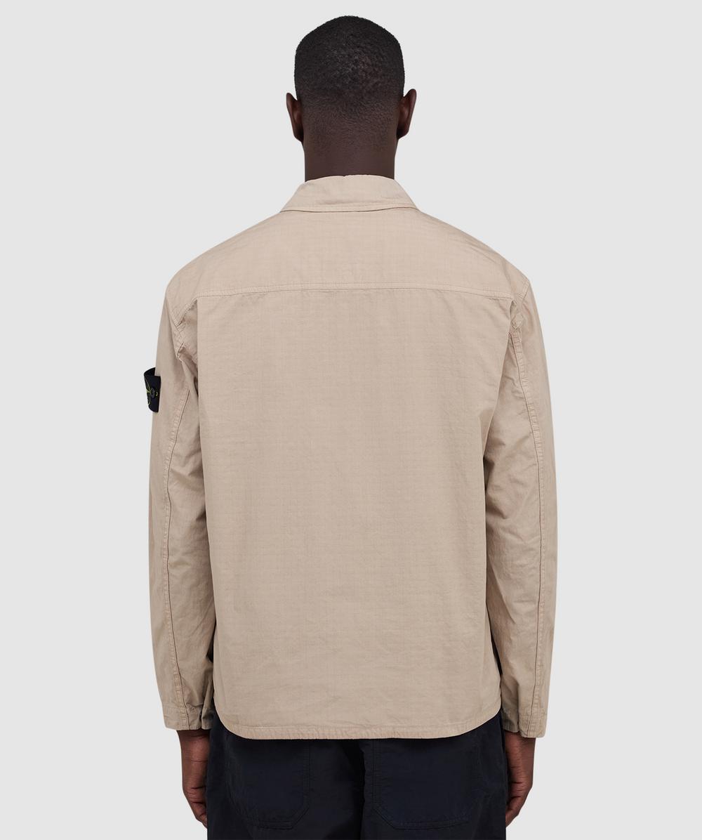 Stone Island Mercerised ripstop overshirt | DESERT | SEVENSTORE