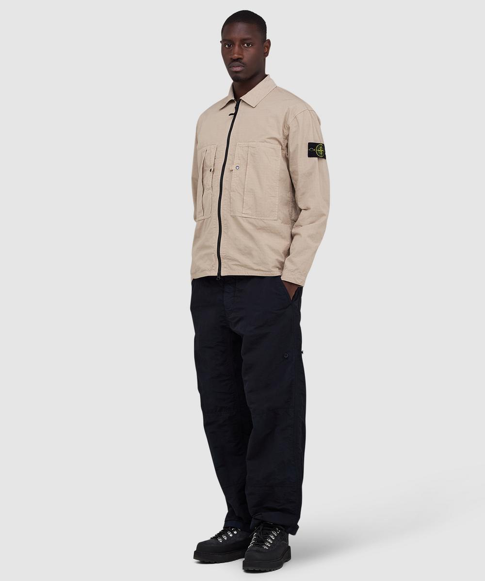 Stone Island Mercerised ripstop overshirt | DESERT | SEVENSTORE