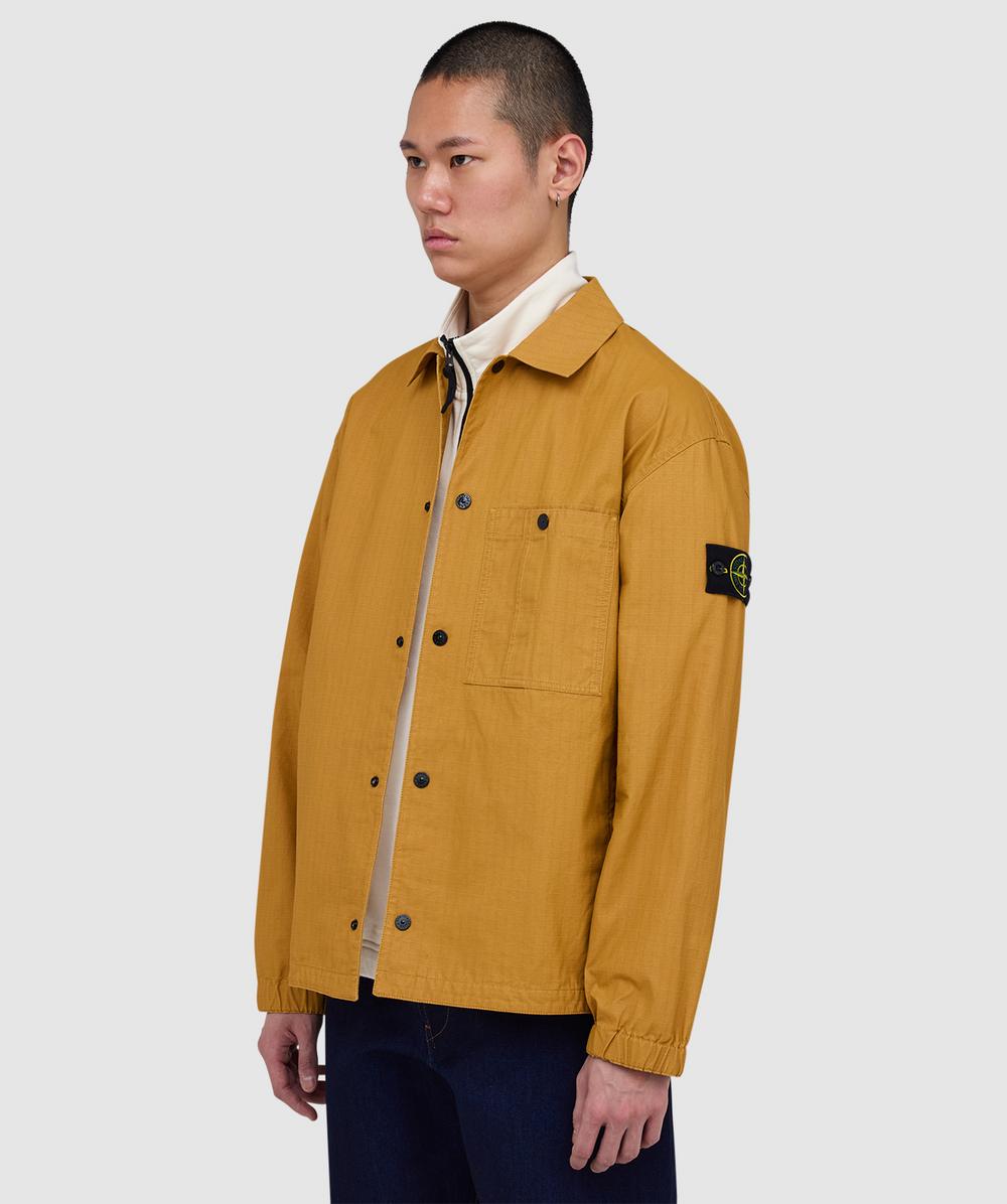 Stone Island Double-coated cotton washed overshirt | MUSTARD