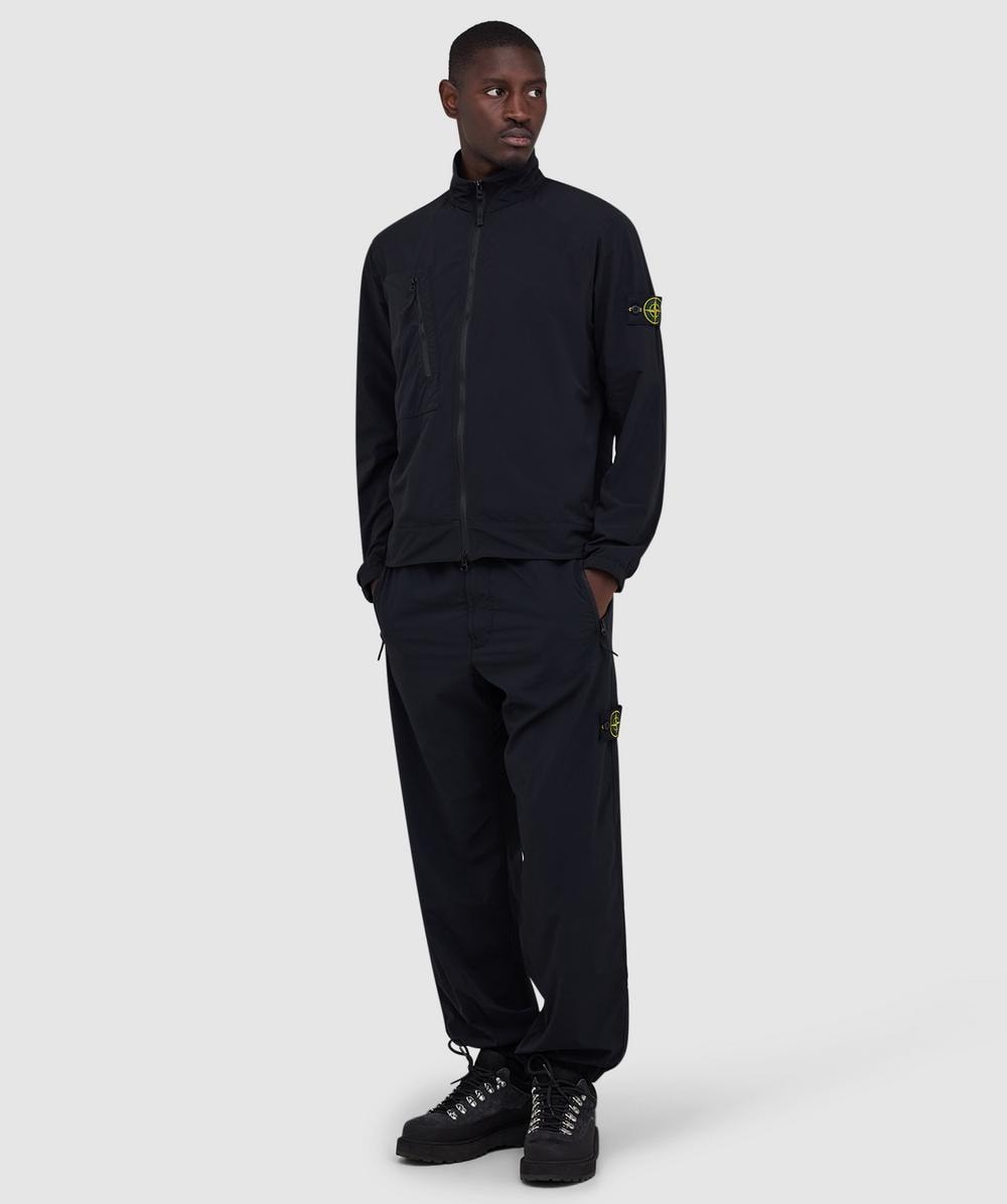 Stone Island Stretch nylon tech fleece overshirt | BLACK | SEVENSTORE