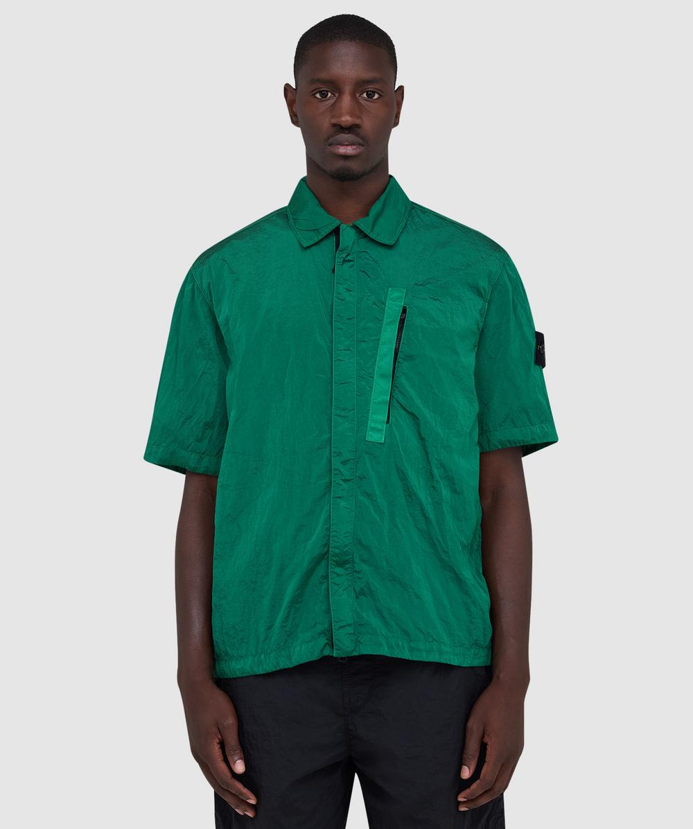 Stone Island Nylon metal in econyl dyed shirt | MALACHITE | SEVENSTORE