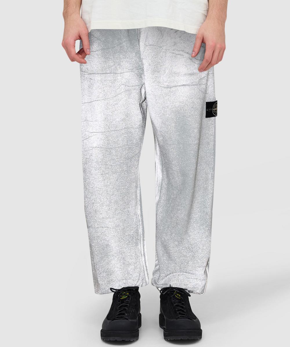 Stone Island Men's Blue Reflective Lamination Fleece Sweatpant (Sky - L) - Size L