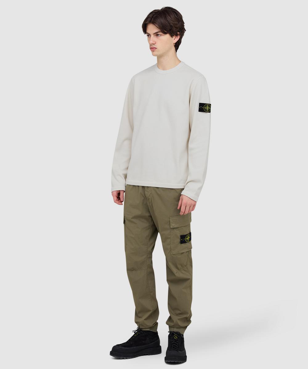 Stone Island Mesh stitch fleece sweatshirt | IVORY | SEVENSTORE