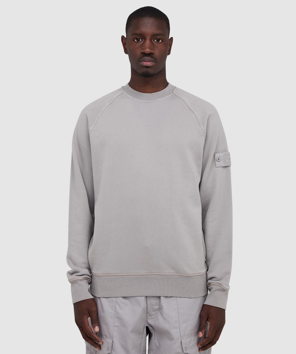 Stone Island Ghost Heavy Organic Cotton Sweatshirt In Gray