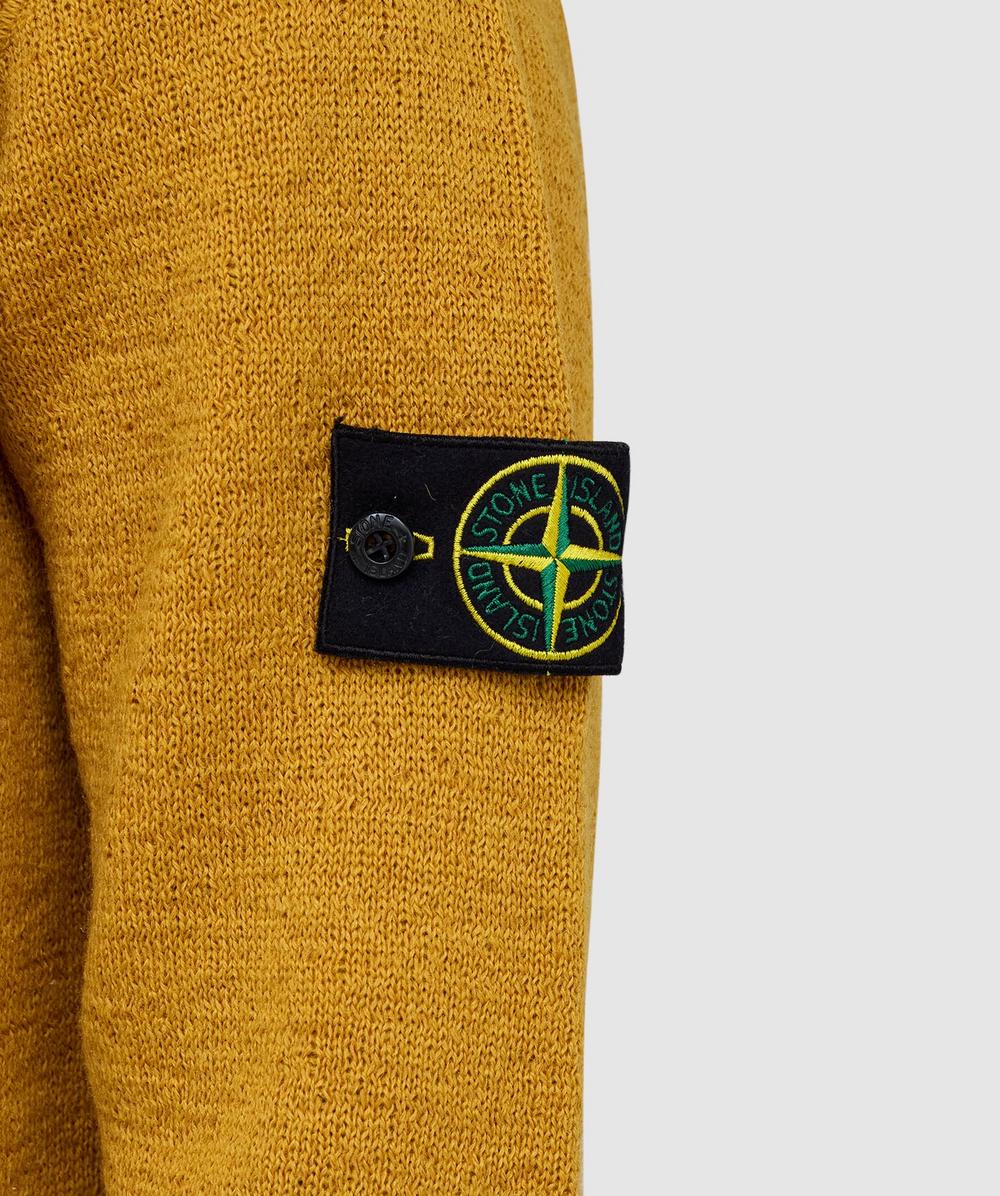 Stone Island Rubberised wool and cotton double sweater | MUSTARD