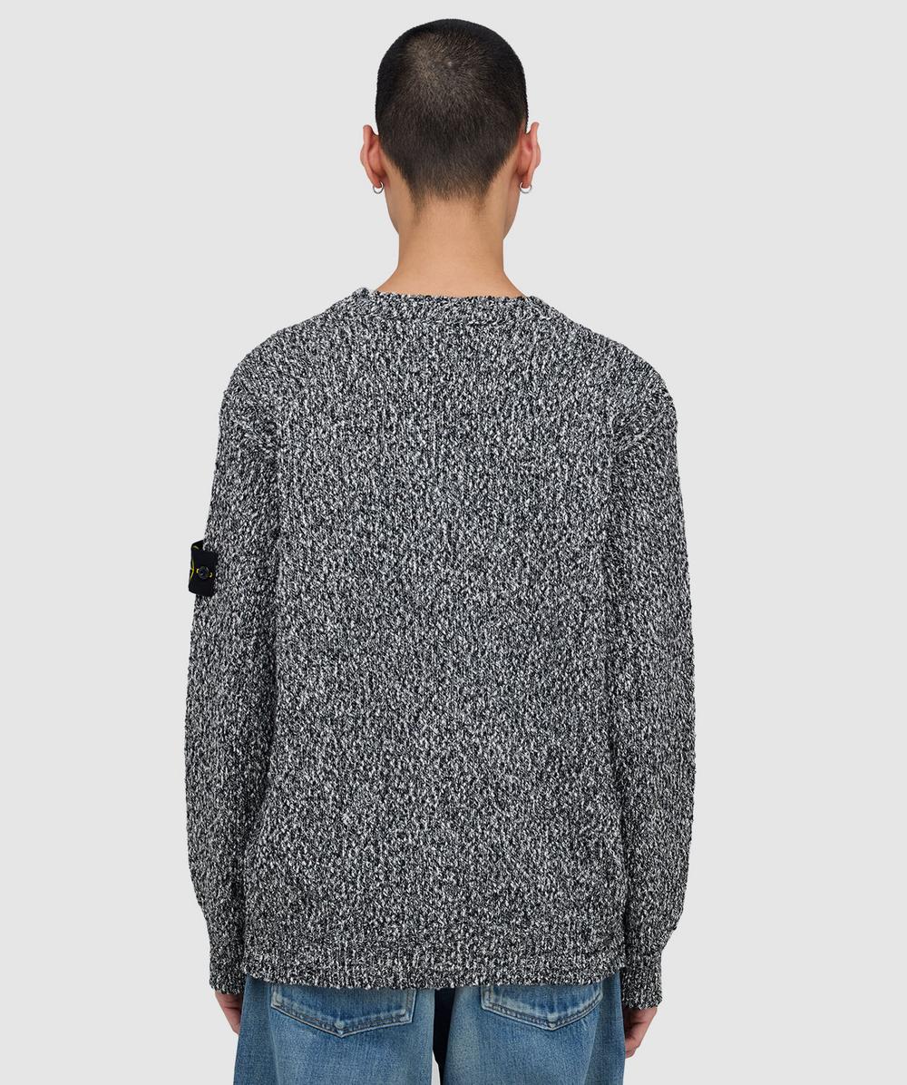 Stone Island Speckled cotton crewneck jumper | BLACK MELANGE