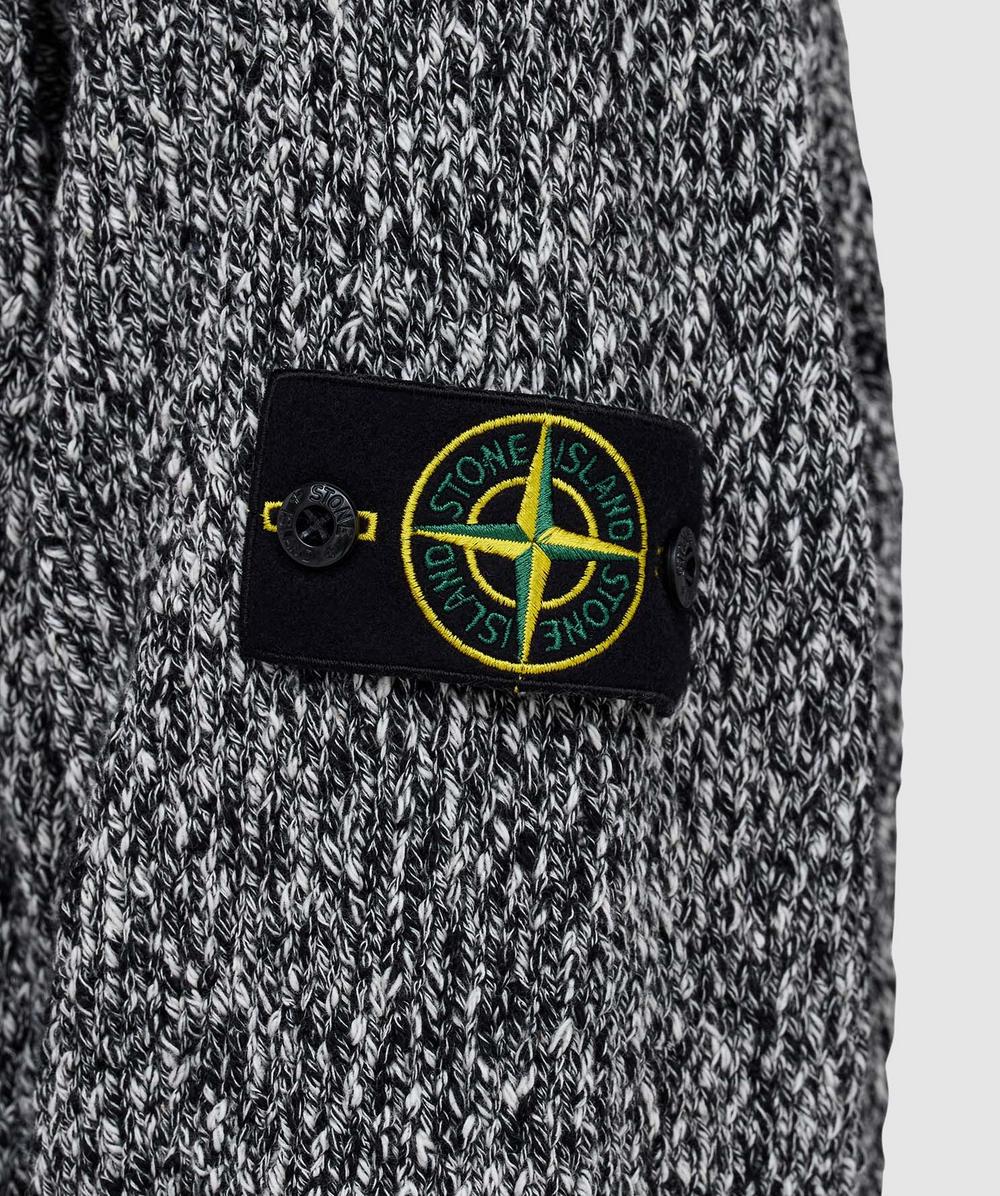 Stone Island Speckled cotton crewneck jumper | BLACK MELANGE