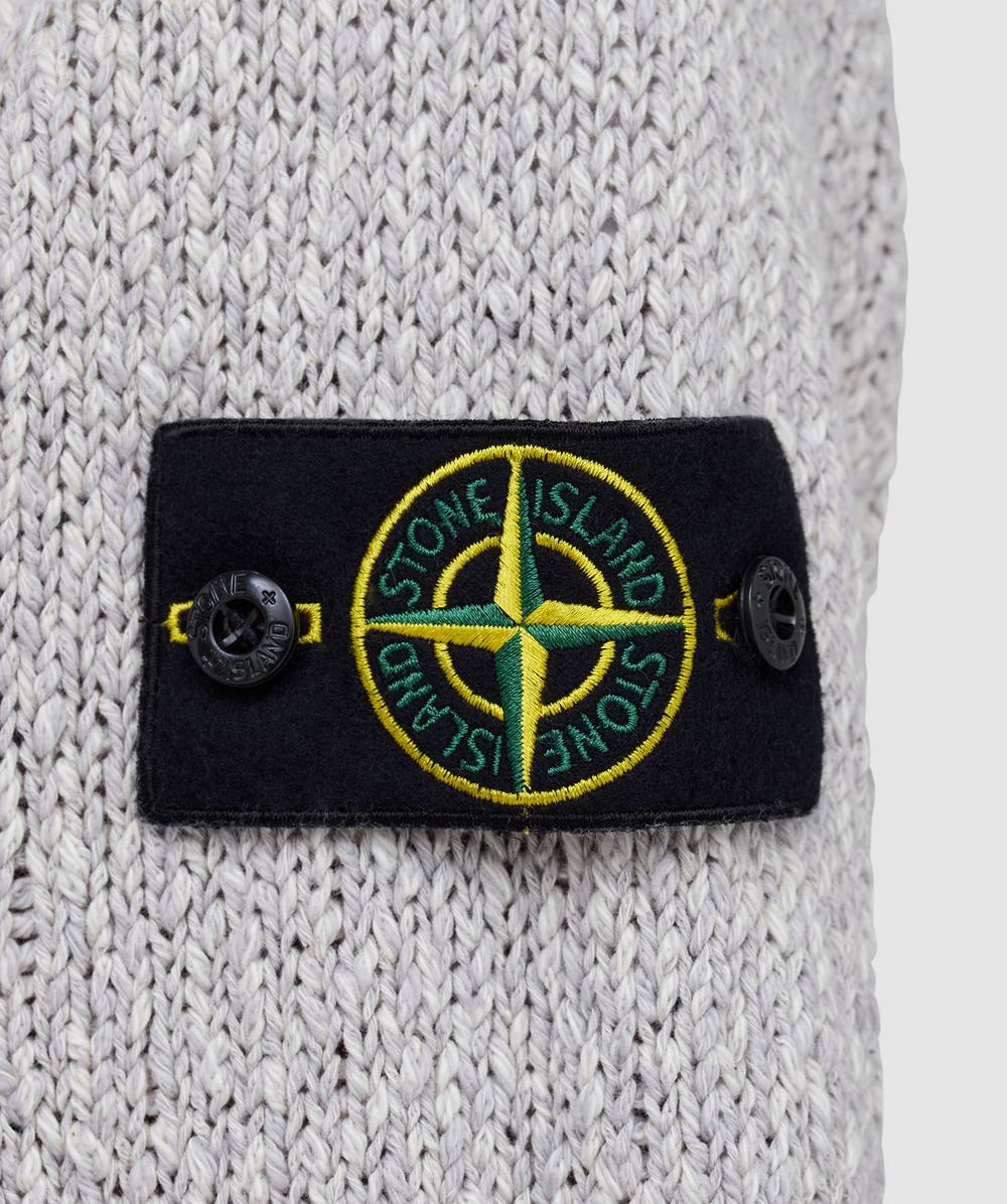 Stone Island Speckled cotton crewneck sweater | MELANGE PEARL GREY
