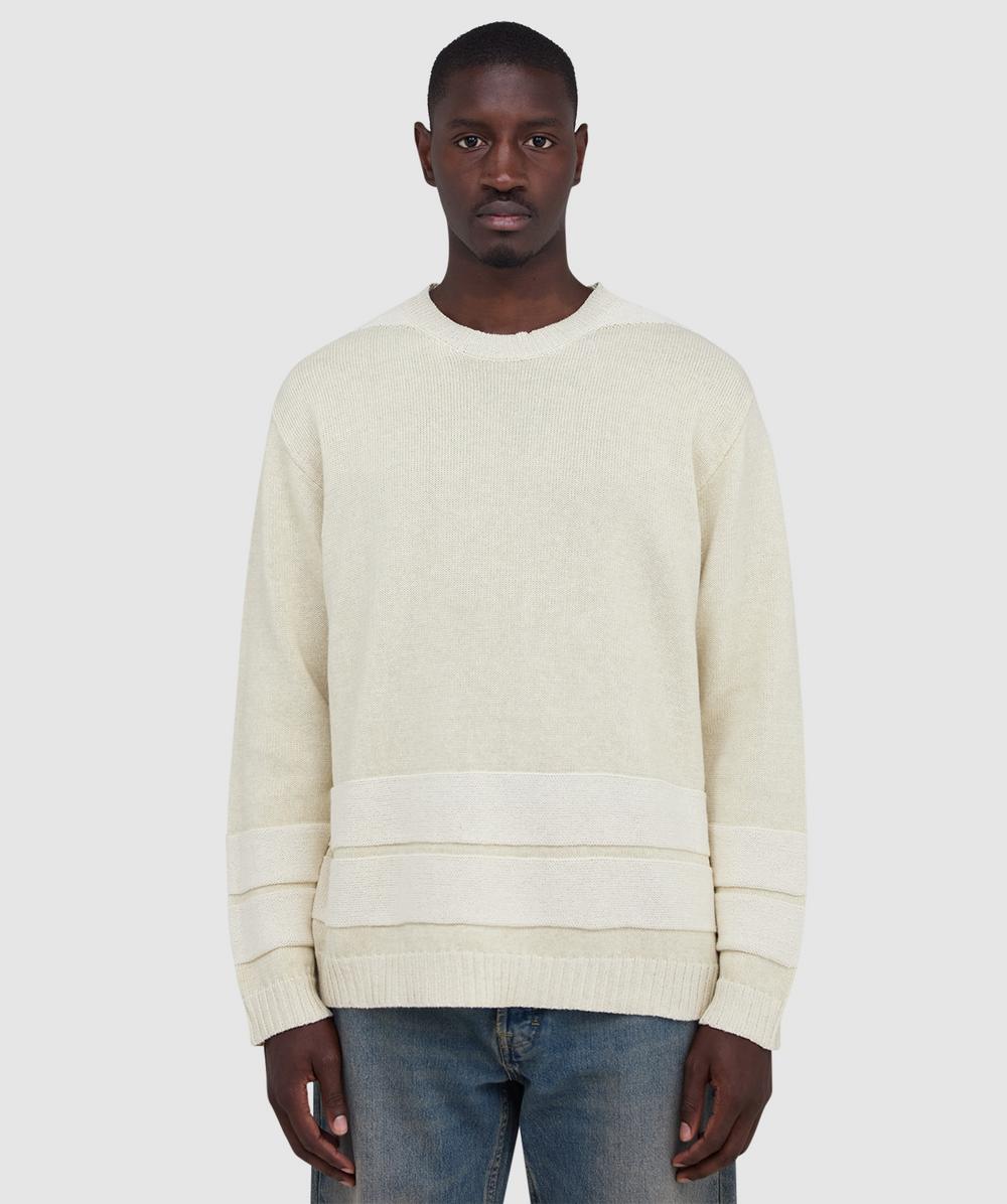Stone Island Marina raw hand organic cotton and linen sweater