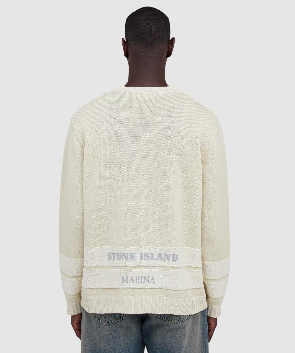 Stone Island Marina raw hand organic cotton and linen sweater