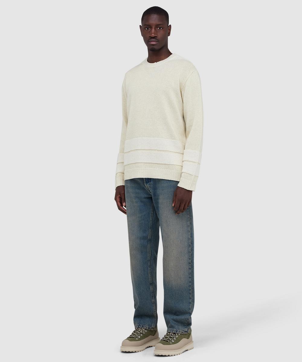Stone Island Marina raw hand organic cotton and linen sweater