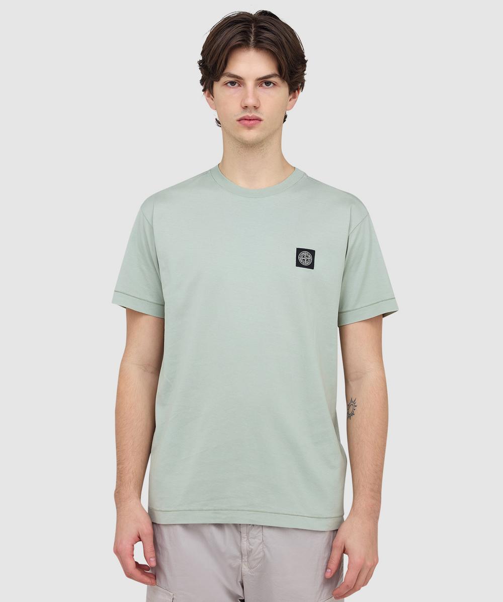 Stone Island Men's Green 60/2 Cotton Jersey T-Shirt (Sage - M) - Size M