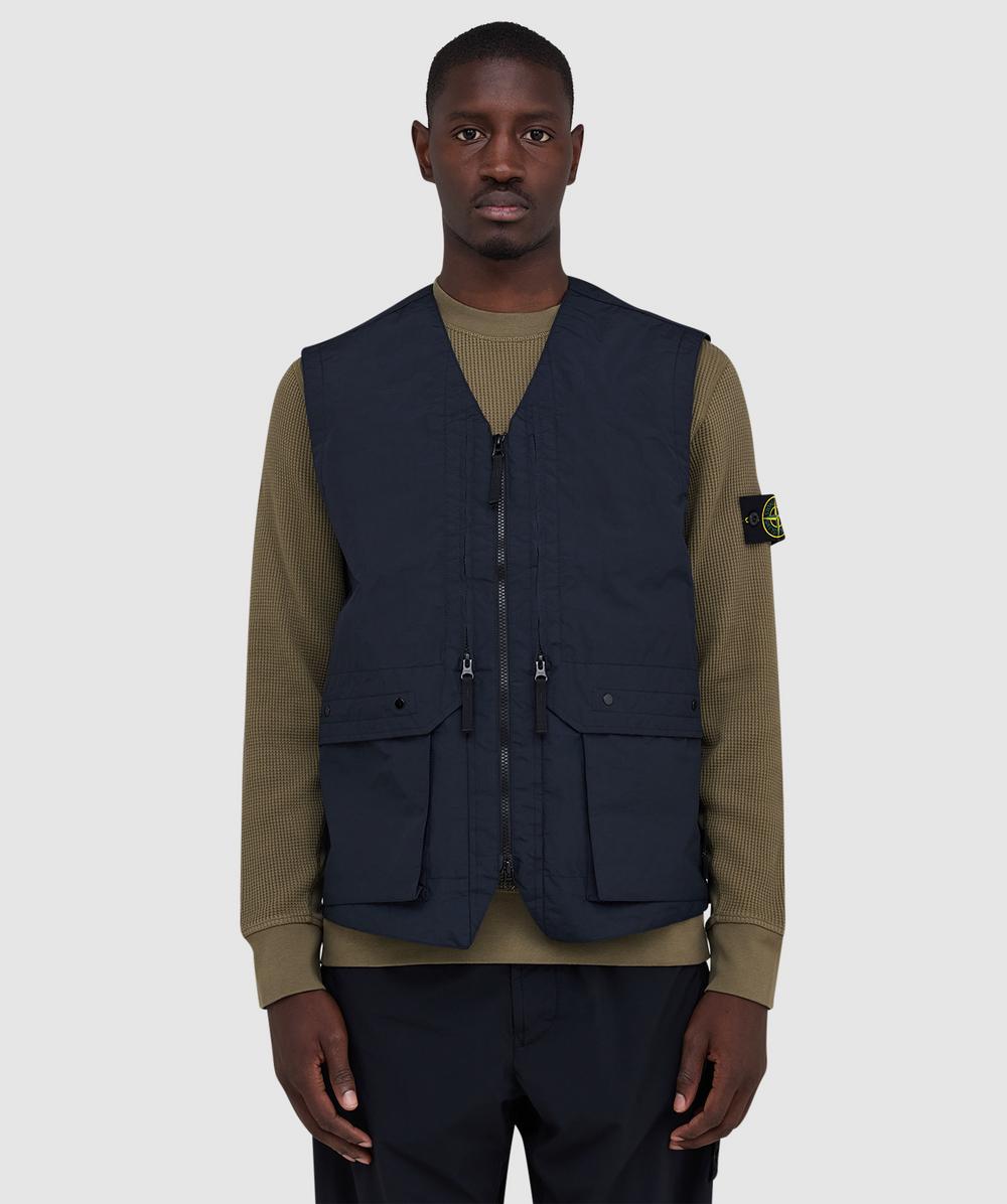 Stone Island Metal Lamina Poly Ripstop Gilet In Blue