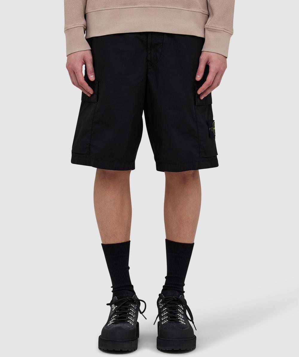Stone Island Stretch Tela Paracadute Short (Black - 34) - Size 34, Male
