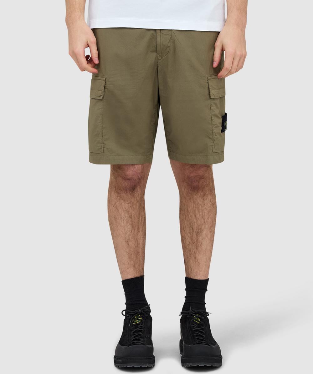 Stone Island Men's Green Stretch Tela �Paracdute� Short (Military - 30) - Size 30