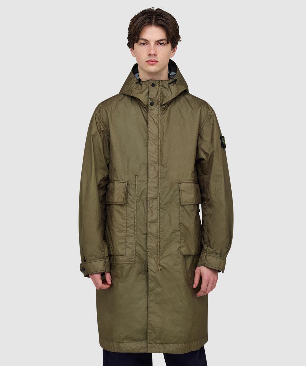 Stone Island Membrana 3L TC long parka jacket | MILITARY GREEN