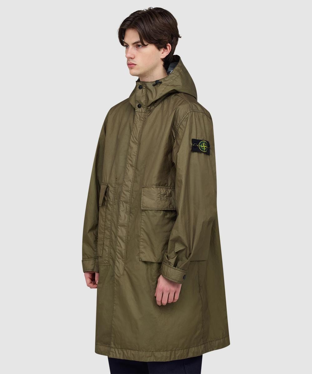 Stone Island Membrana 3L TC long parka jacket | MILITARY GREEN
