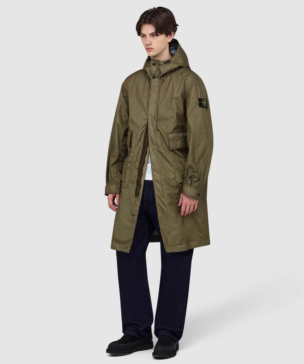 Stone Island Membrana 3L TC long parka jacket | MILITARY GREEN