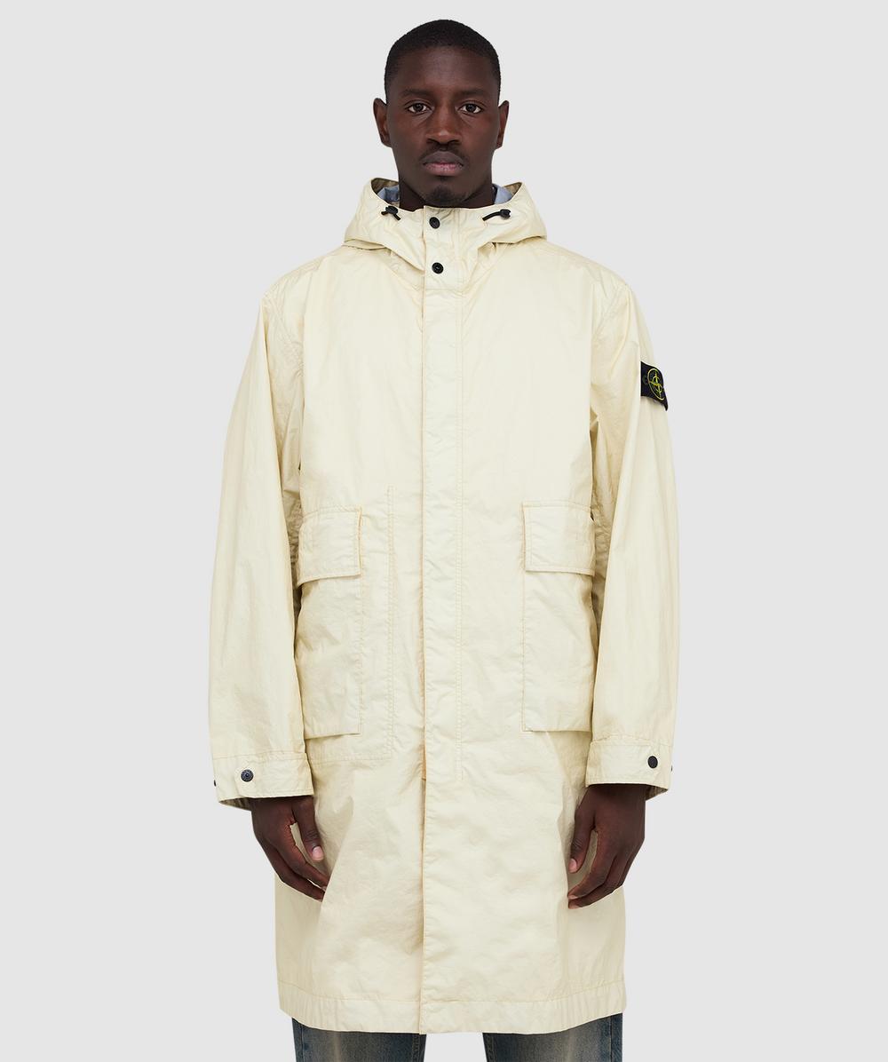 Stone Island Membrana 3L Tc Long Parka Jacket (Ivory - M) - Size M, Male