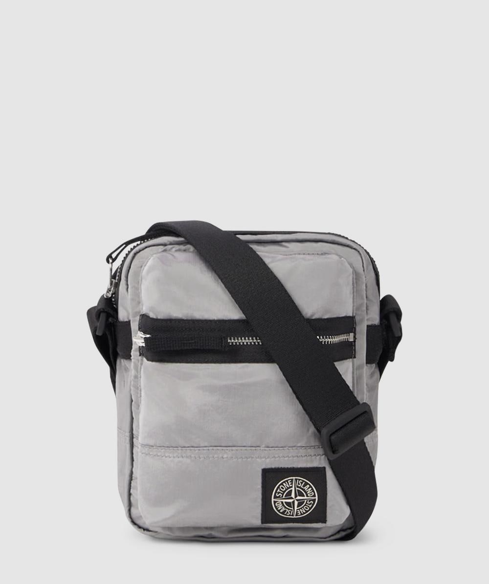 Stone Island Coated Metal Cross Body Bag (Pearl Grey - One Size) - Size ONE SIZE, Unisex