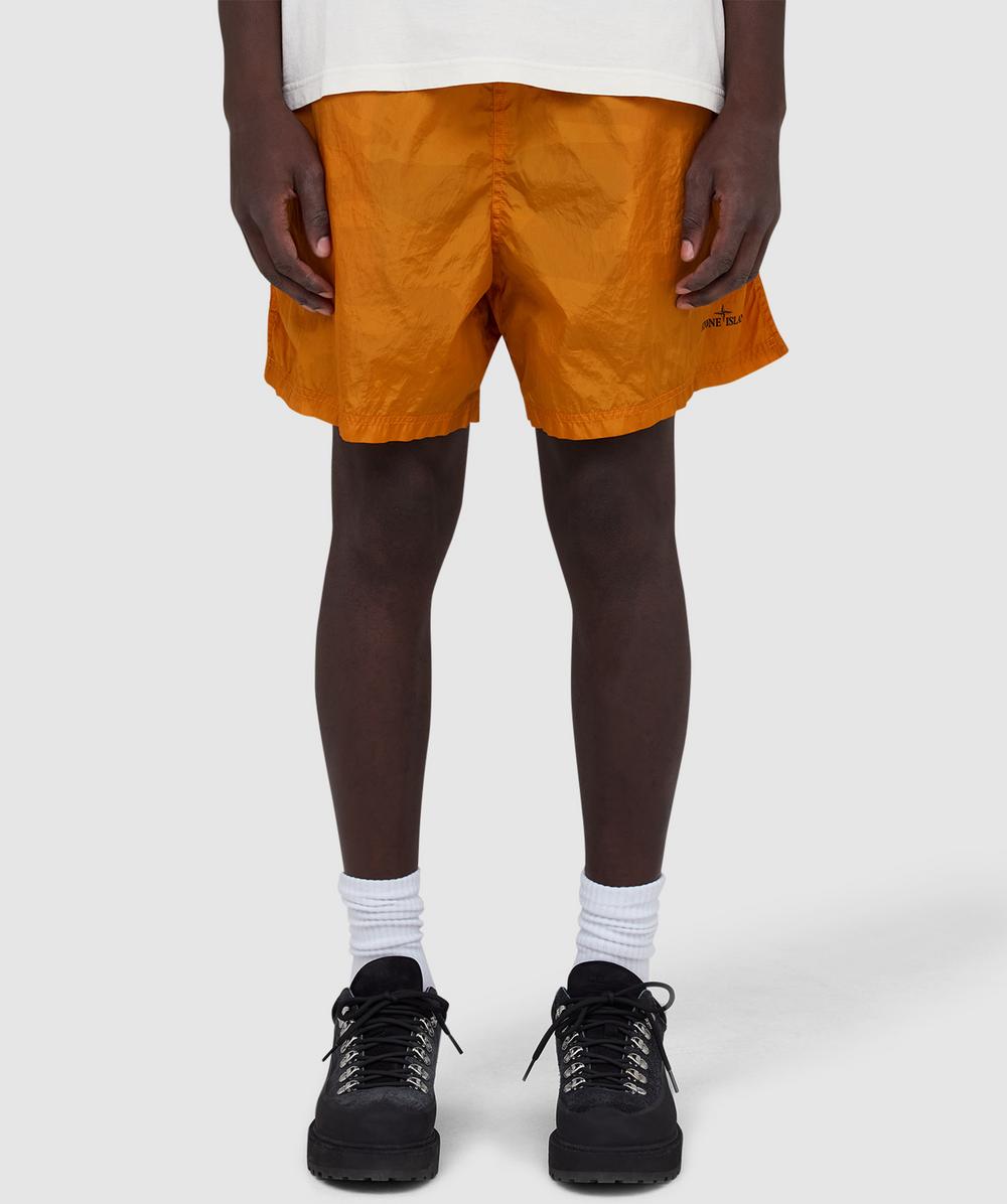 Stone Island Men's Orange Nylon Metal In Econyl Short (Tangerine - M) - Size M