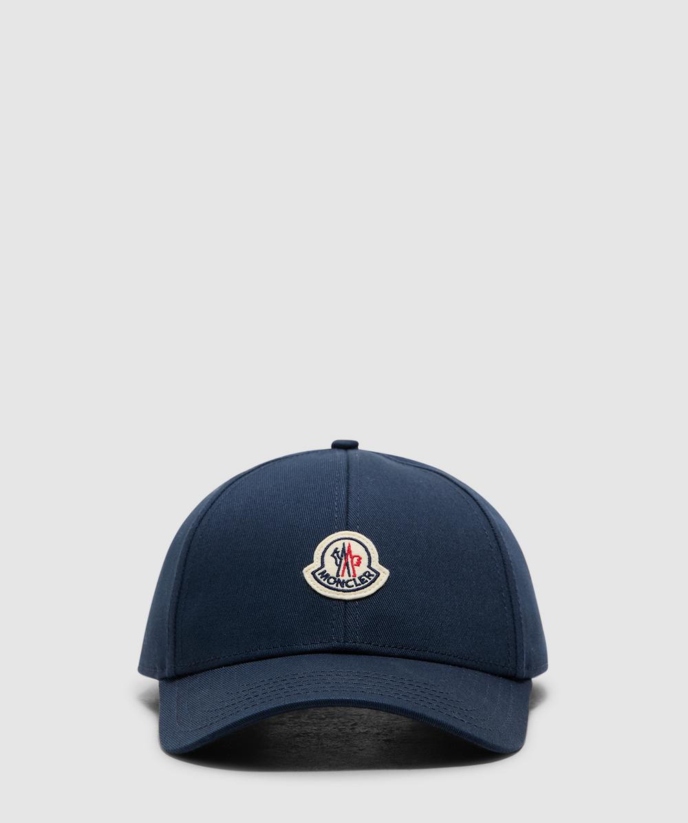 Moncler Tri Logo Cap In Blue