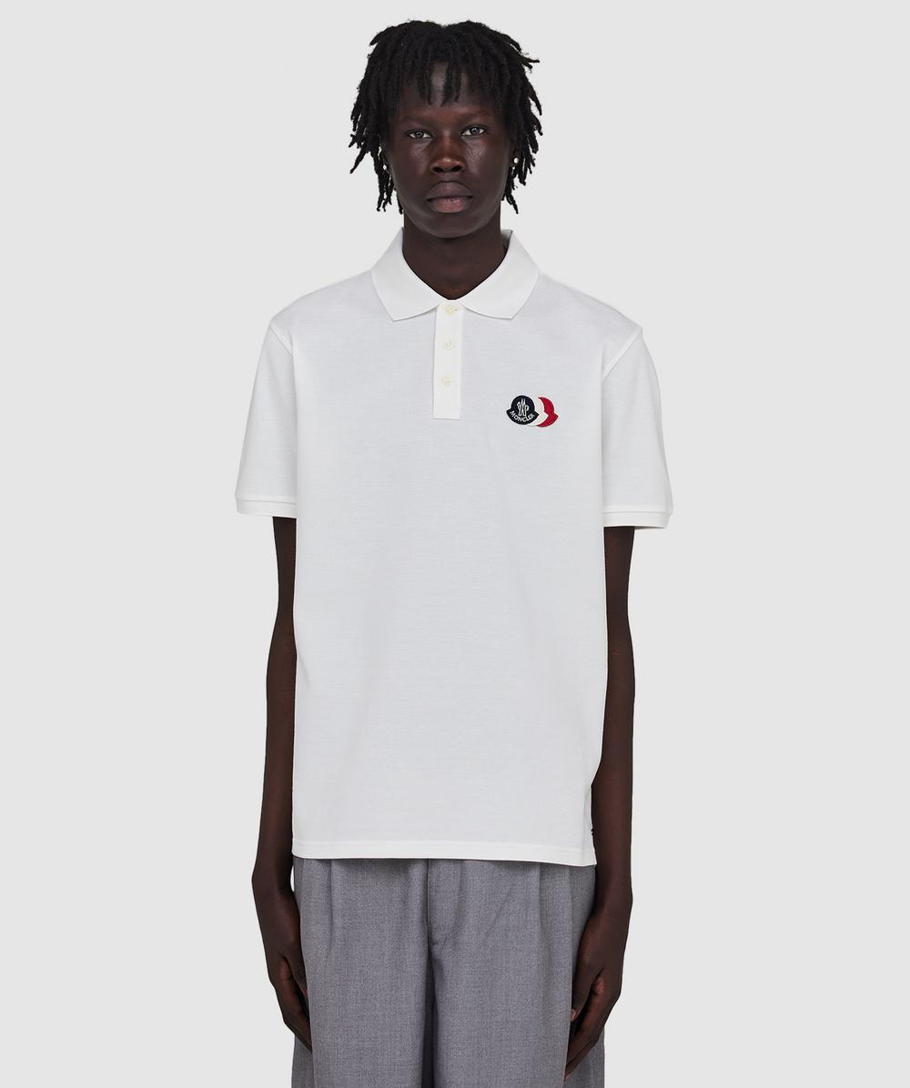 Moncler Men's White Tri Logo Polo Shirt ( - Xl) - Size Xl