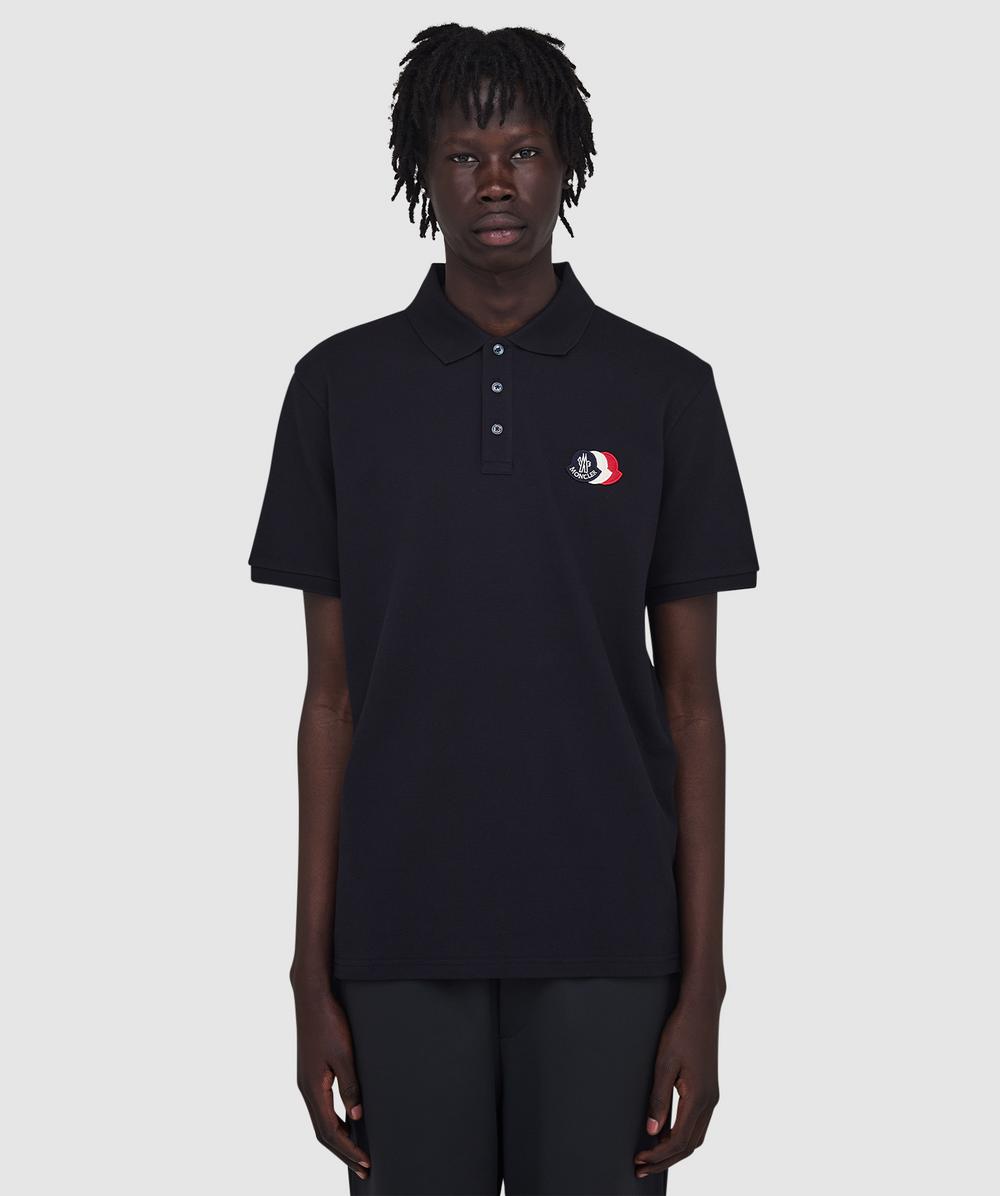 Moncler Men's Black Tri Logo Polo Shirt ( - Xl) - Size Xl