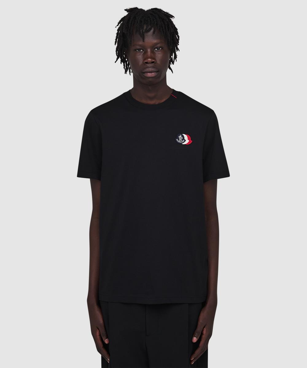 Moncler Tri logo short sleeve t-shirt | BLACK | SEVENSTORE