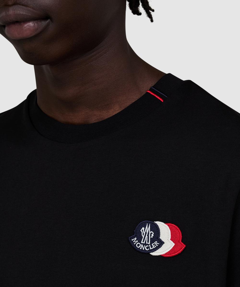 Moncler Tri logo short sleeve t-shirt | BLACK | SEVENSTORE
