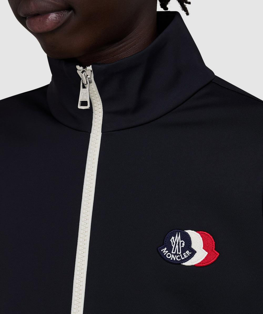 Moncler Tri logo zip up cardigan | NAVY | SEVENSTORE