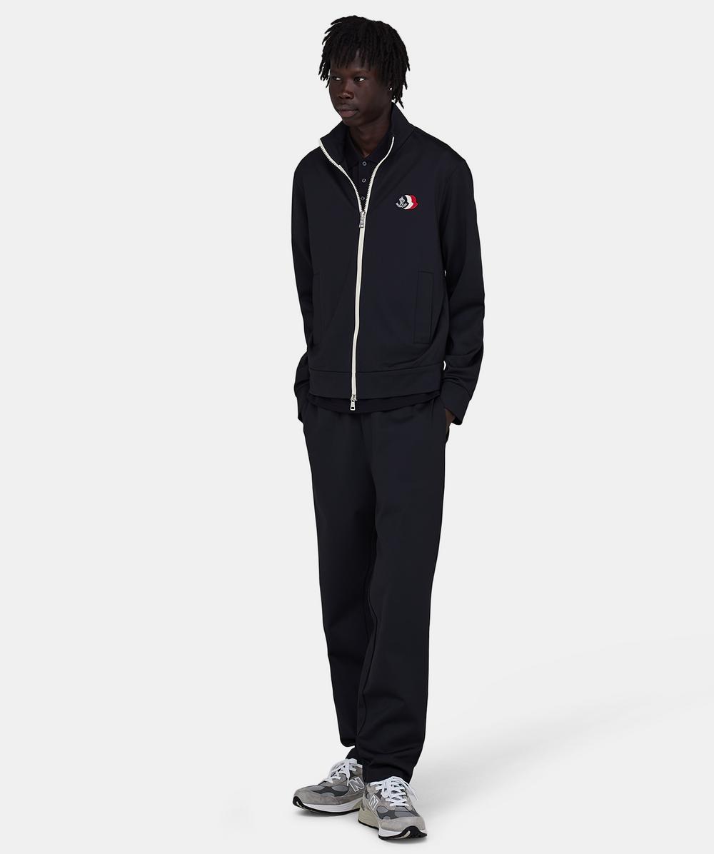 Moncler Tri logo zip up cardigan | NAVY | SEVENSTORE