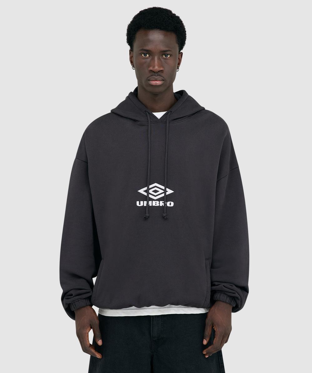 Umbro X Slam Jam Og Logo Mask Hoodie (Washed Black - M) - Size M, Male