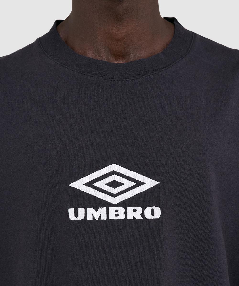 Umbro x Slam Jam OG logo long sleeve t-shirt | WASHED BLACK/WHITE