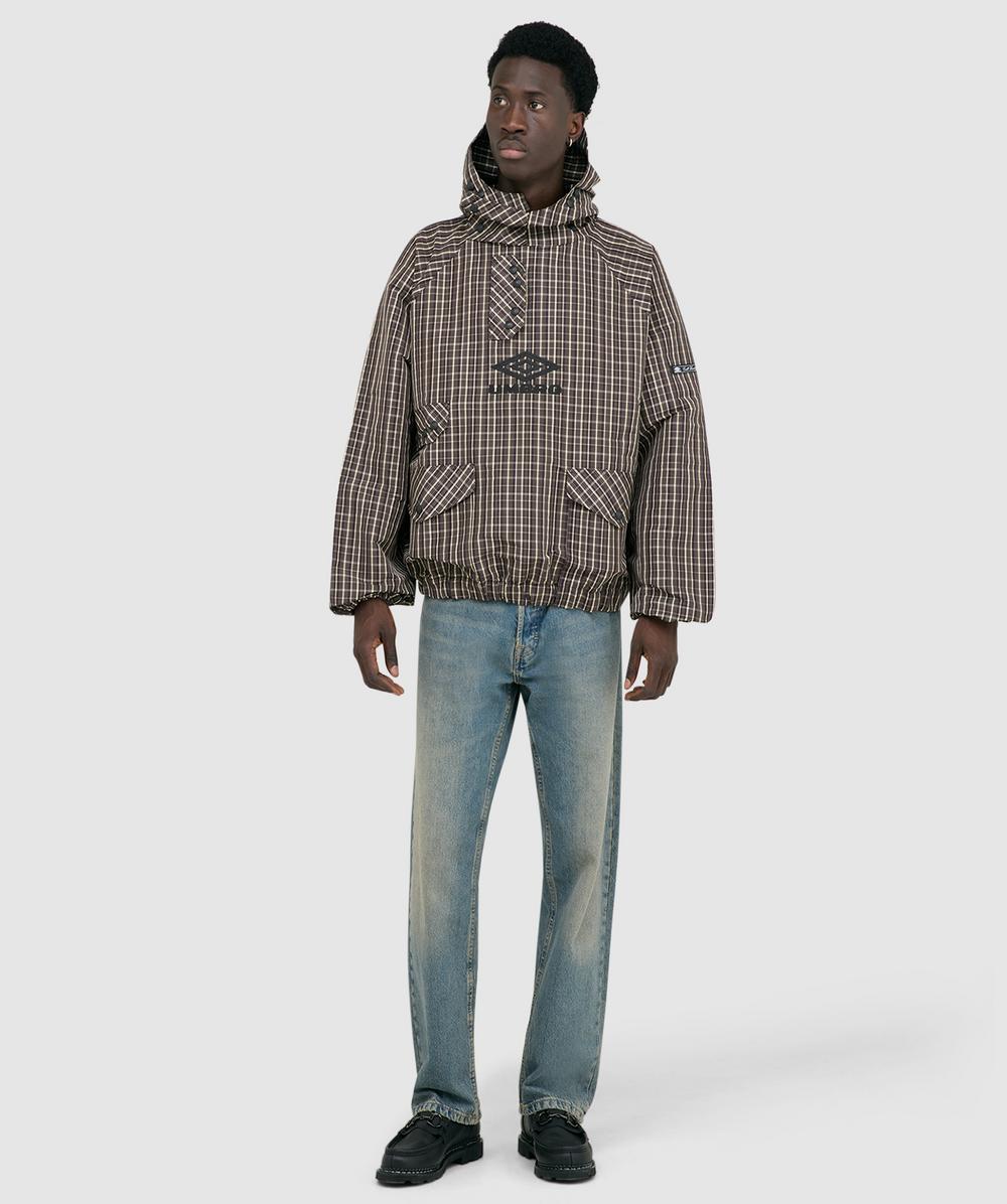 Umbro x Slam Jam Check smock anorak jacket | BEIGE/DARK BROWN
