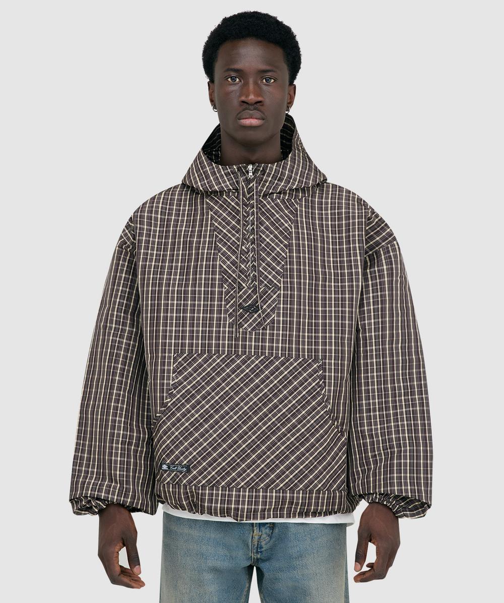 Umbro X Slam Jam Checked Mask Anorak Jacket (Beige/Dark Brown - Xl) - Size XL, Male