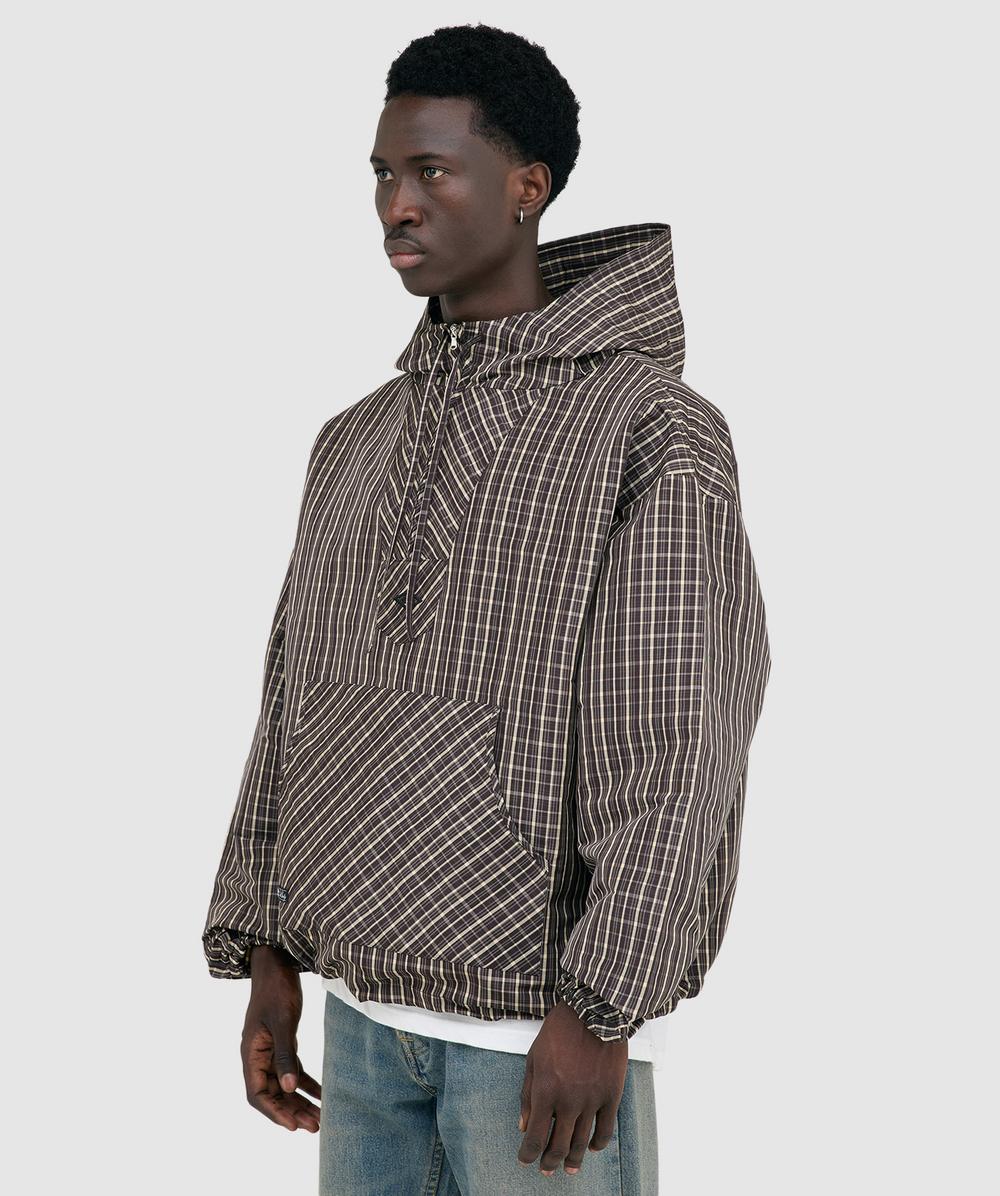 Umbro x Slam Jam checked mask anorak jacket | BEIGE/DARK BROWN