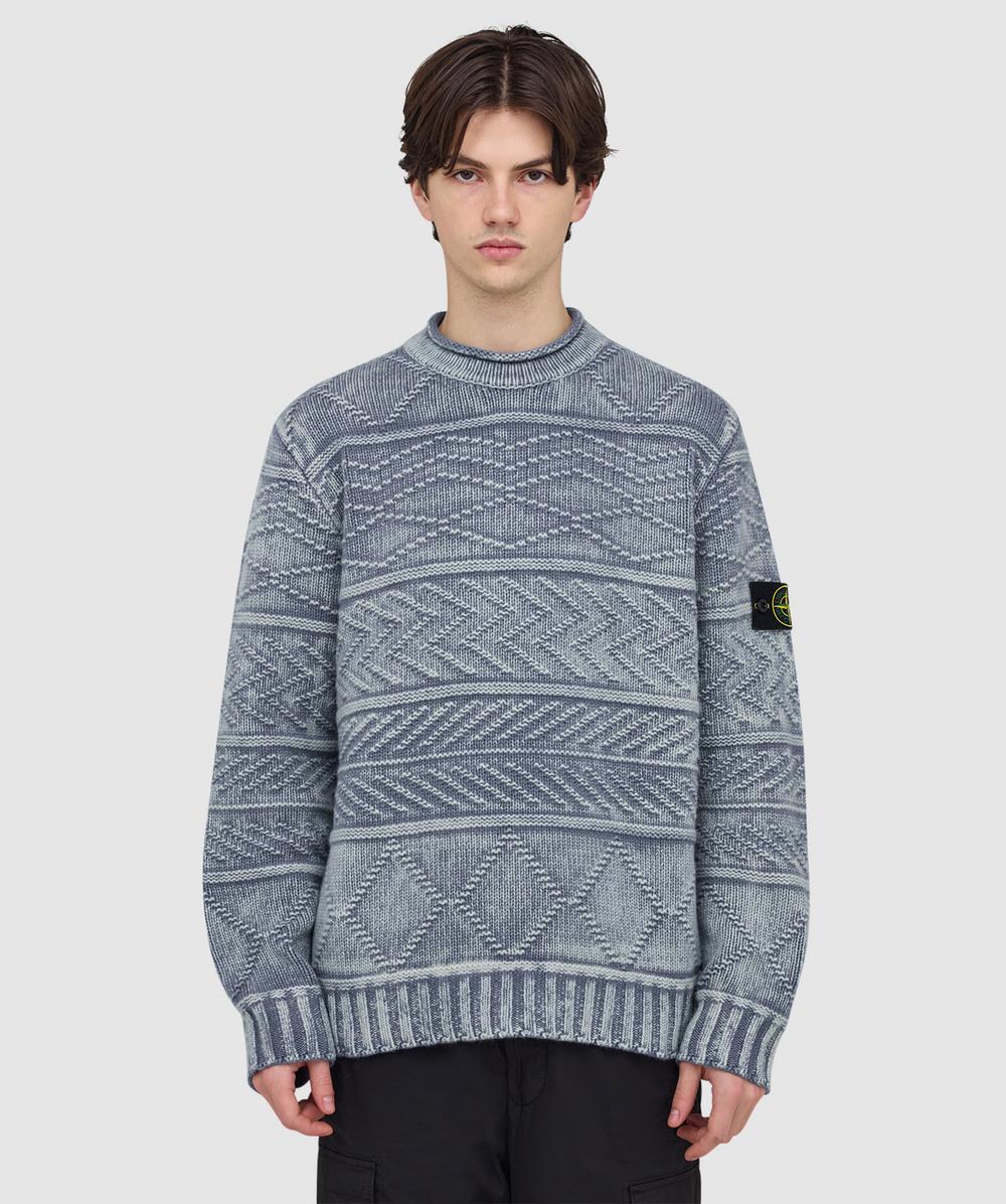 STONE  ニット Stone Island Aran cashmere frosted sweater | BLUE | SEVENSTORE