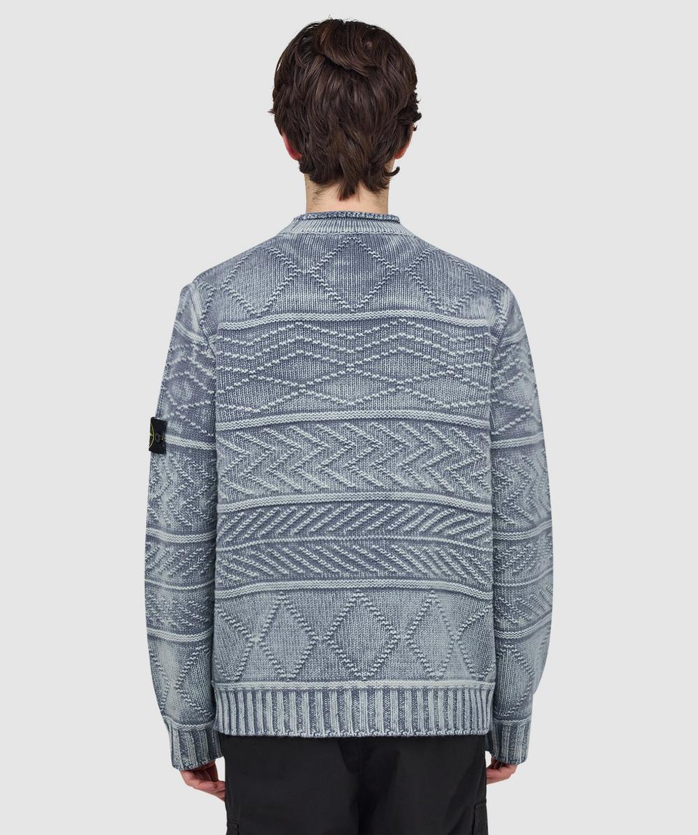 Stone Island Aran cashmere frosted sweater | BLUE | SEVENSTORE