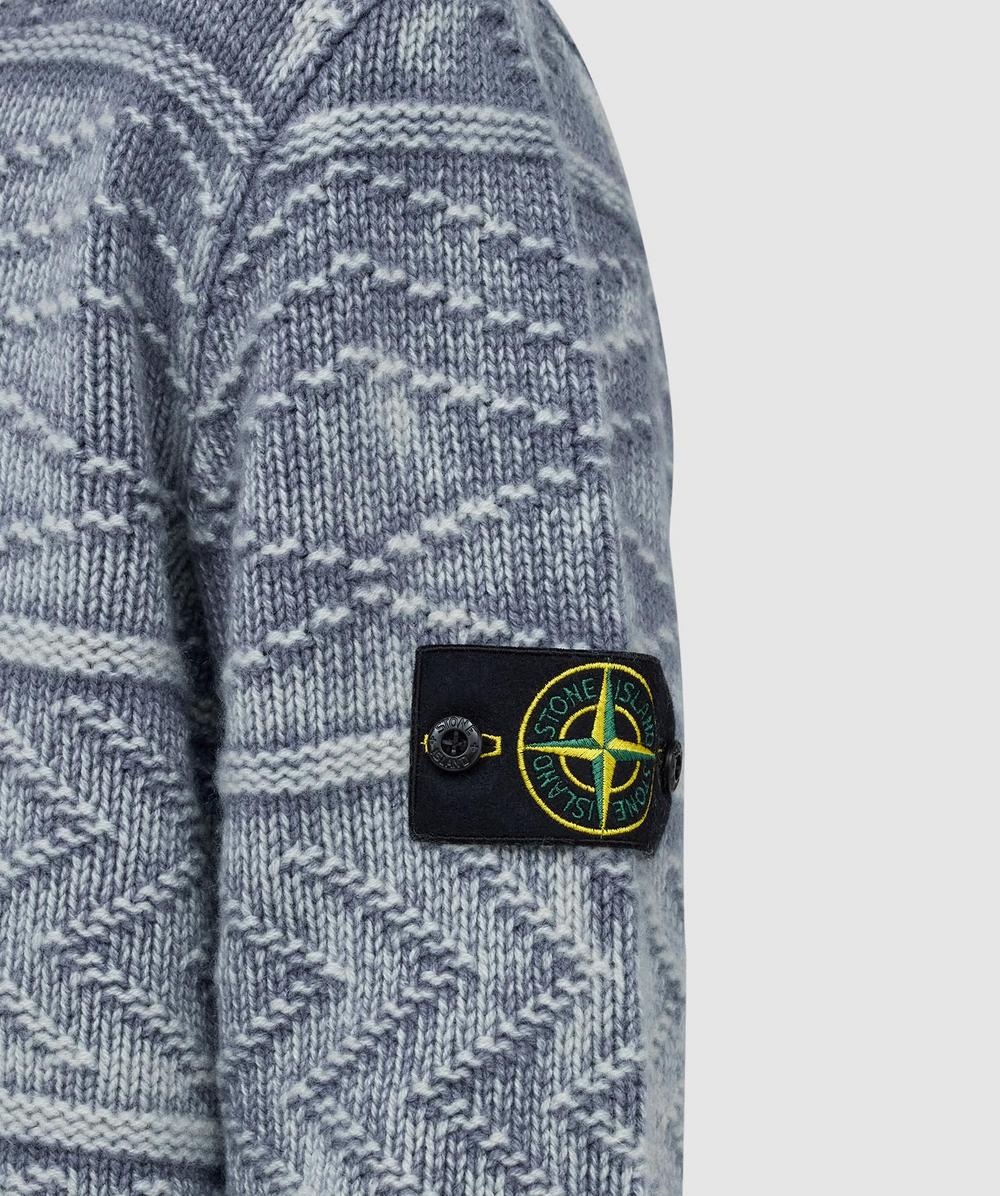 Stone Island Aran cashmere frosted sweater | BLUE | SEVENSTORE