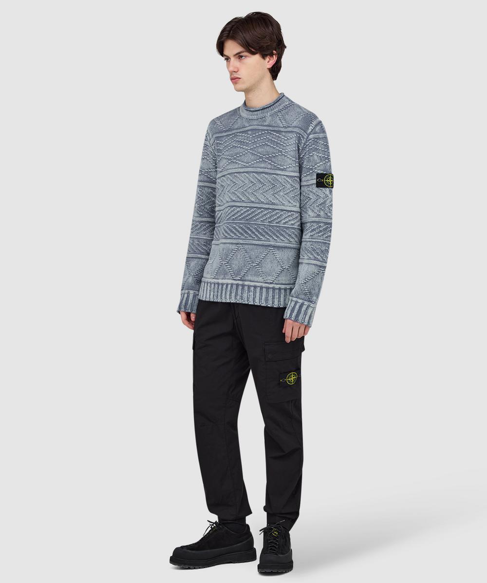 Stone Island Aran cashmere frosted sweater | BLUE | SEVENSTORE