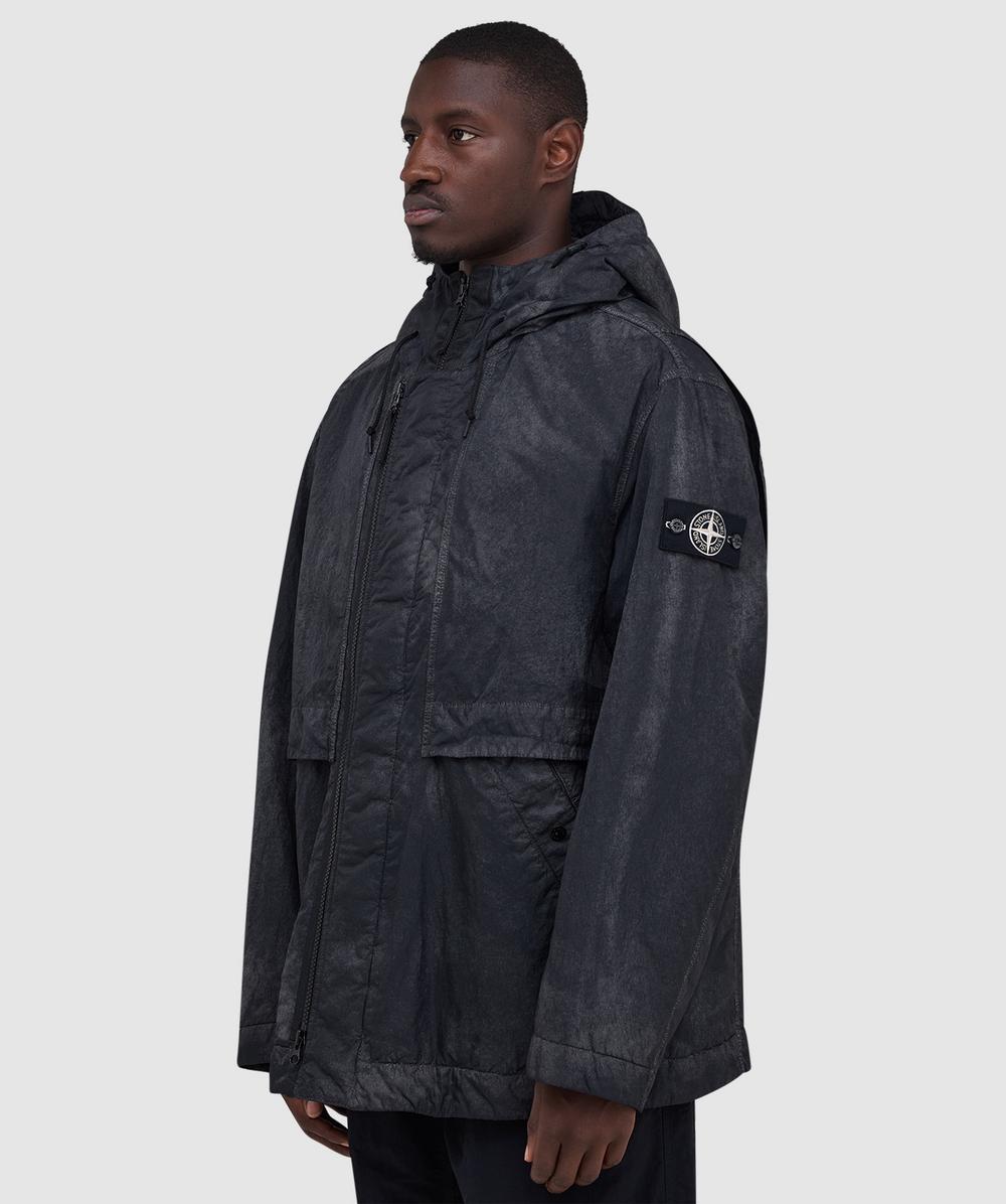 Stone Island Dense nylon-TC hand sprayed reflective jacket | BLACK