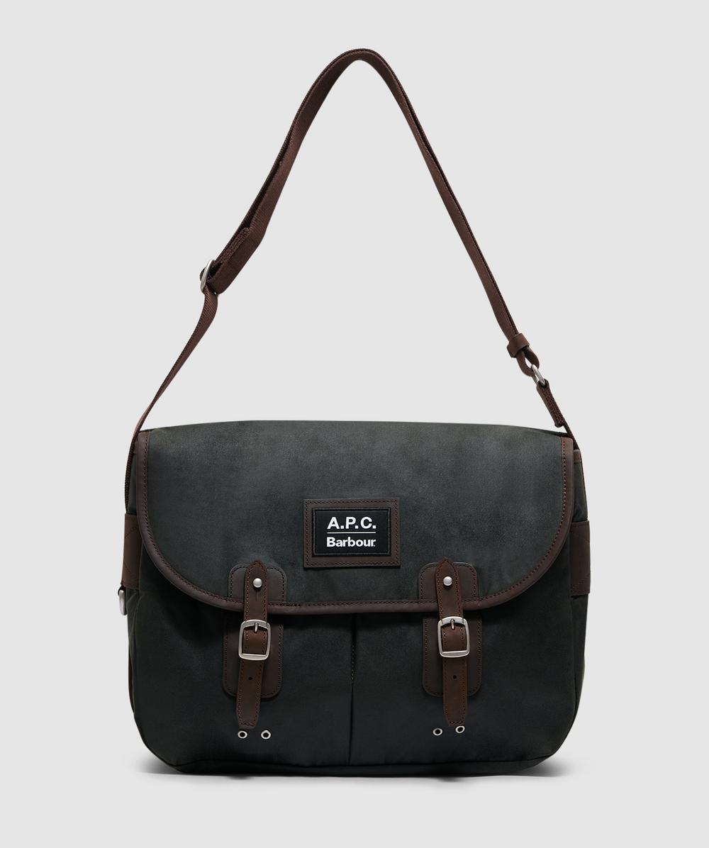 Barbour X A.p.c Wax Tarras Bag In Green
